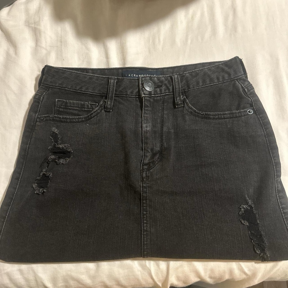 Aeropostale Black Distressed Mini Skirt